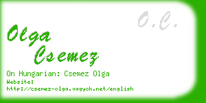 olga csemez business card